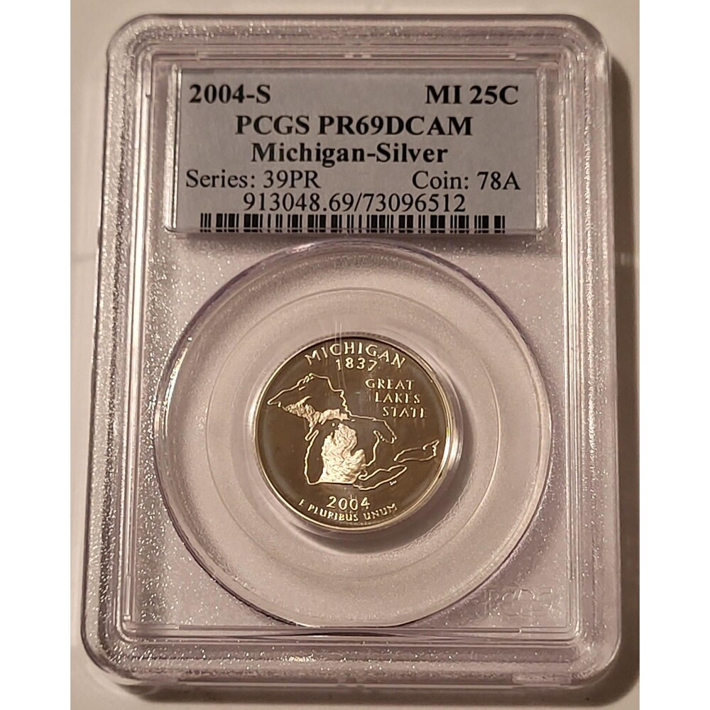 2004 S Silver Michigan State Quarter Proof PR69 DCAM PCGS